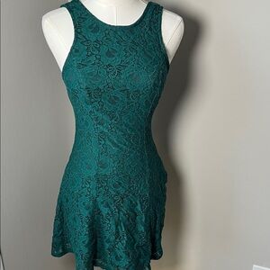Speechless Teal Lace Mini Dress